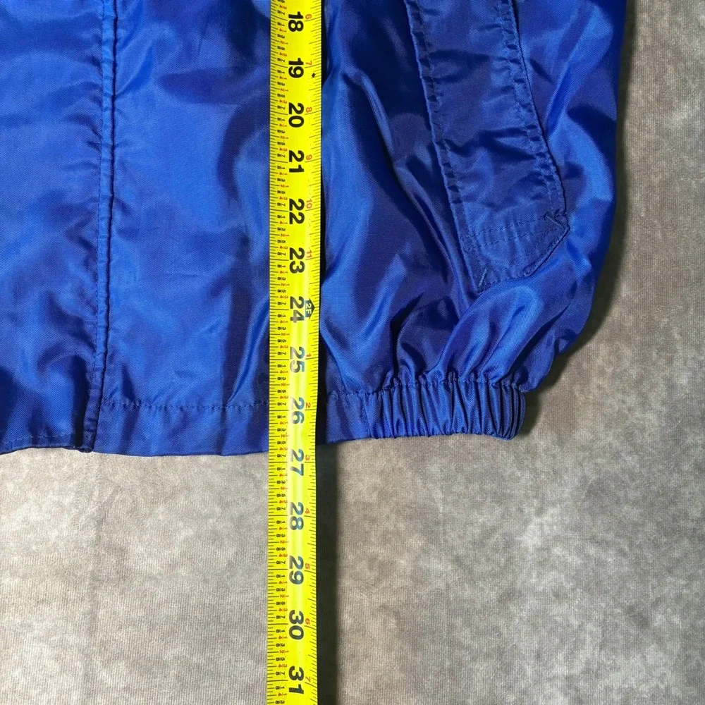 Vintage 90s Marlboro Unlimited Blue Black Nylon Windbreaker Jacket Mens Large